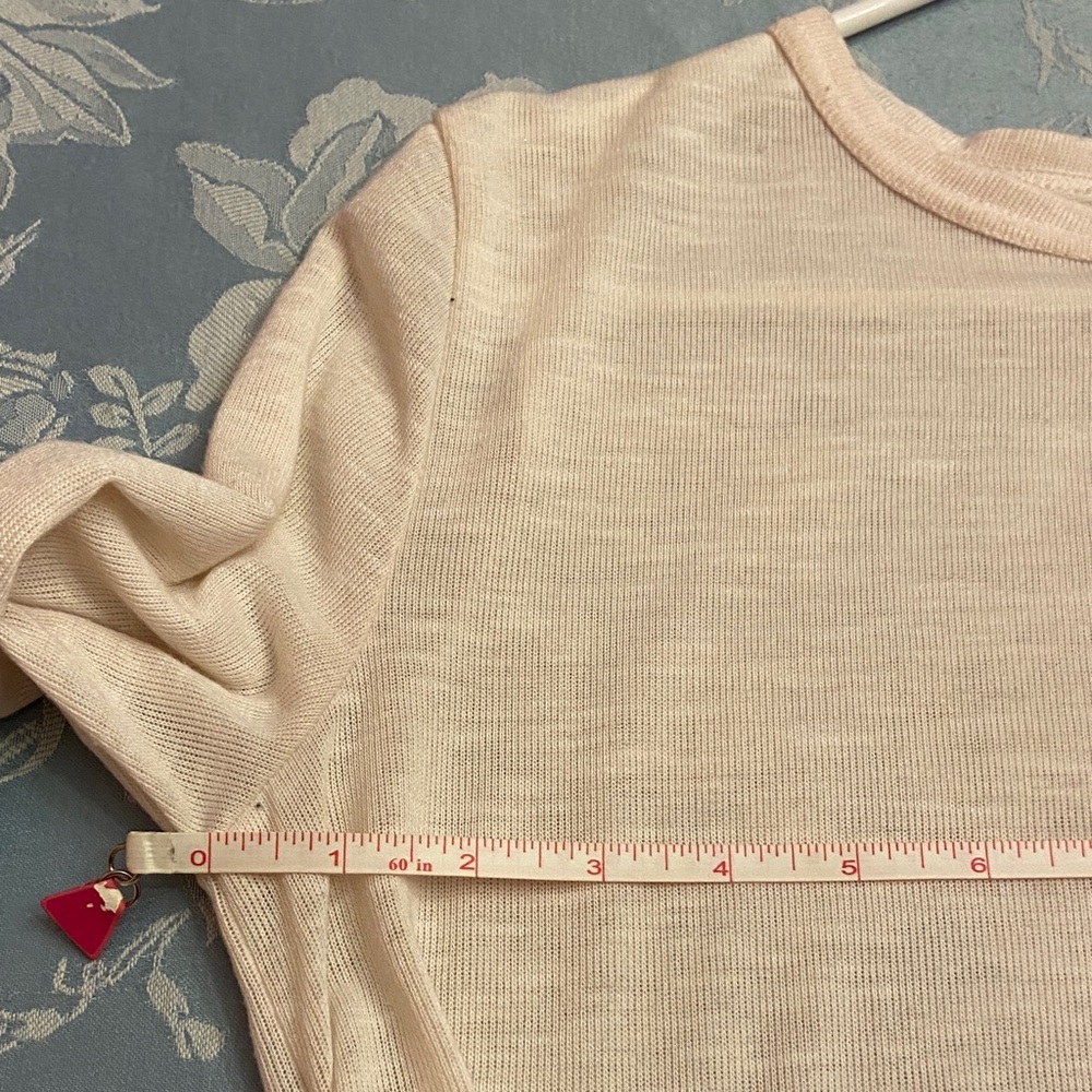 Women's Cream and Pink Plaid Hem Top - Picture 5 of 11